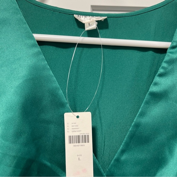 Anthropologie Nikasha Embroidered Satin Dress Women's Large Emerald Green  Maxi - mordernwear.com
